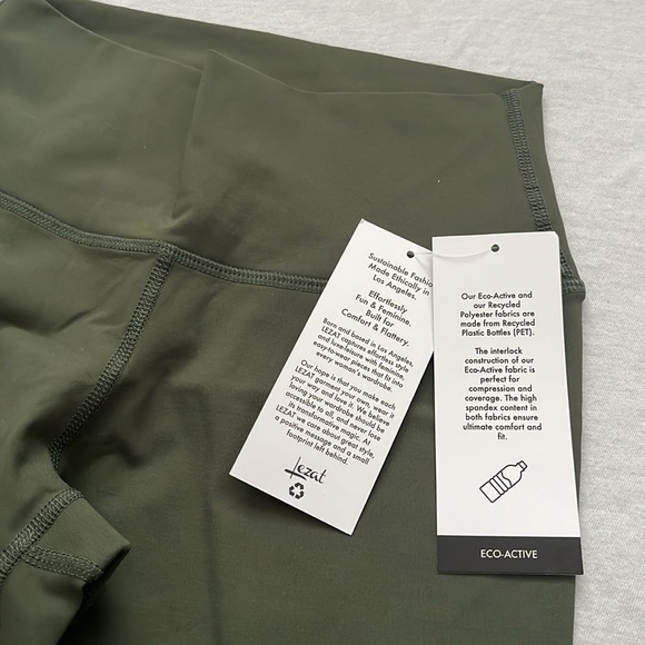NWT Lezat eco-active, sustainable, activewear, workout set, olive green, Size S - Picture 14 of 16